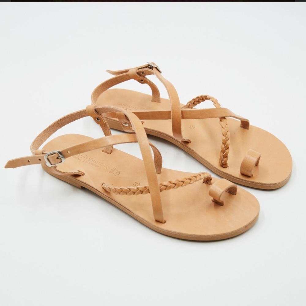 Nude/tan Handmade Greek Sandals 100% leather Sandalias Griegas - Picture 4 of 5